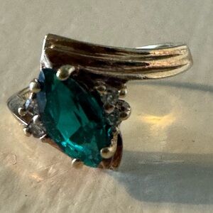 10k Emerald and Diamond Ring - Women Jewelry